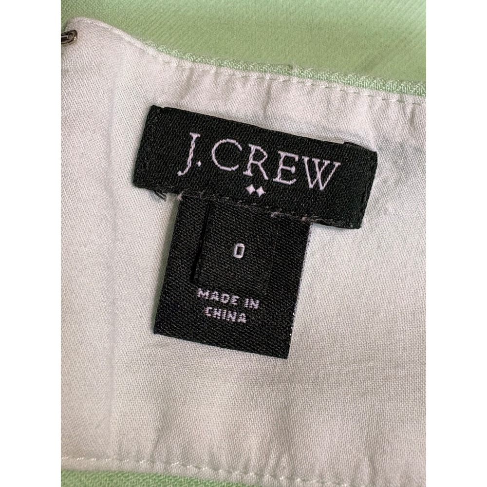 J.Crew Womens Lime Green Textured Cotton Mini Skirt Size 0 A-Line - Picture 3 of 4